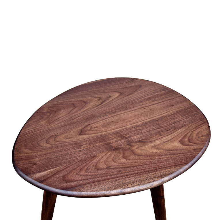 Walnut ovoid sidetable